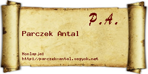 Parczek Antal névjegykártya